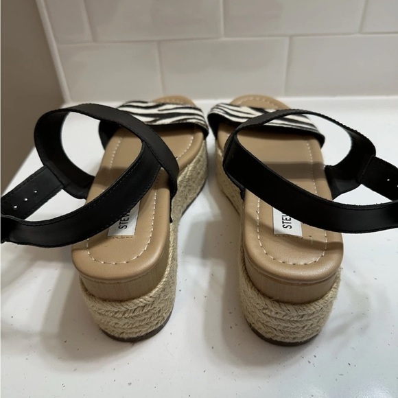 Steve Madden Women's Fifer Espadrille Wedge Sandals 7 Zebra Print Platform NWOT - Picture 8 of 9